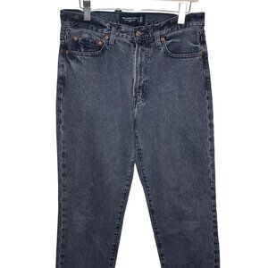 Abercrombie & Fitch Mens Black Jeans Authentic Rigid Denim Loose Fit Size 31x30